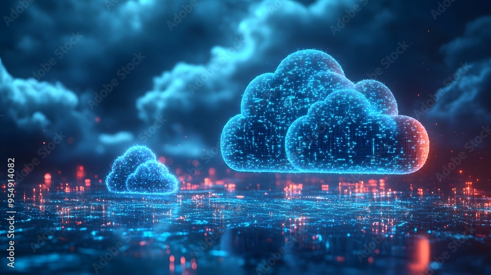 Aufkleber abstract cloud computing network