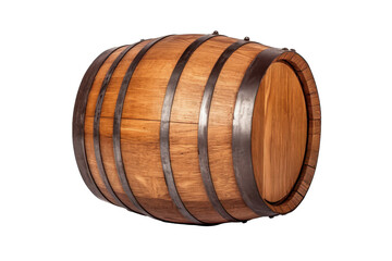 Classic Oak Drum with Natural Finish Isolated on Transparent Background