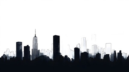 Fototapeta premium City Skyline Sketch.