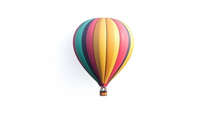 Obraz premium Colorful Hot Air Balloon Isolated on White Background.