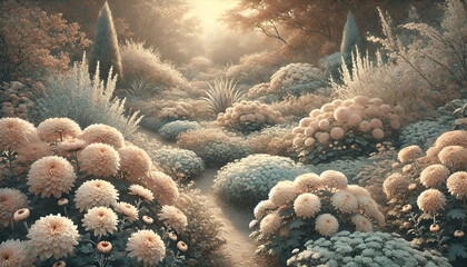 fancy pastel forest landscape