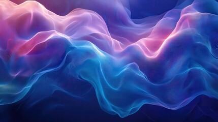 Obraz premium Abstract Blue and Pink Wavy Lines Background - Digital Art, Technology, Graphic Design, Modern, Futuristic.