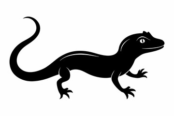 Lizard vector silhouette illustration, lizard icon