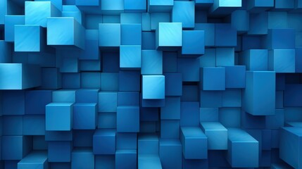 Abstract Blue Cube Pattern