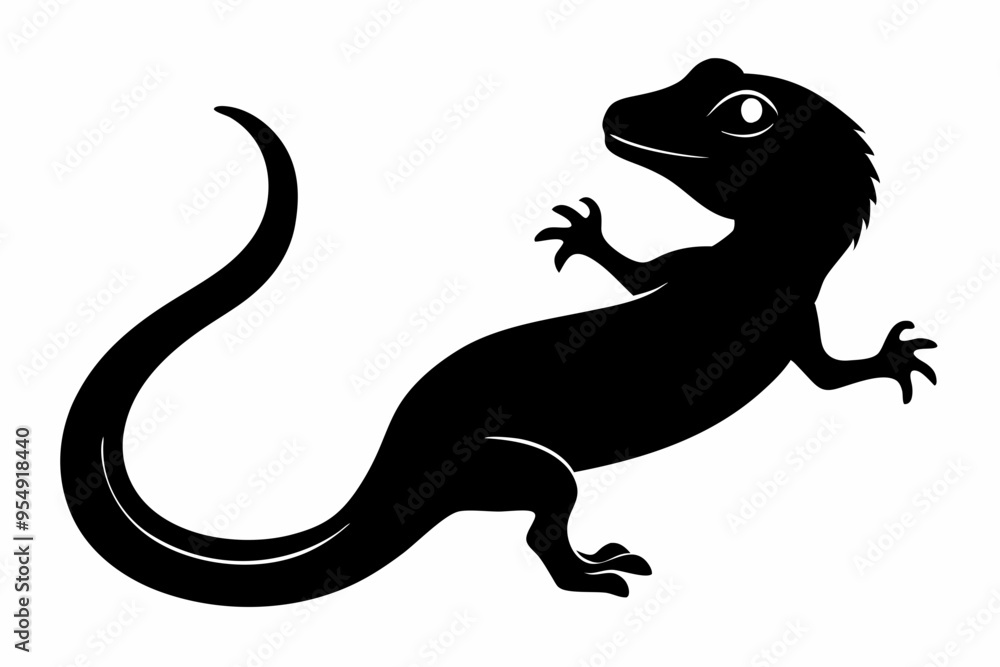 Poster lizard vector silhouette illustration, lizard icon