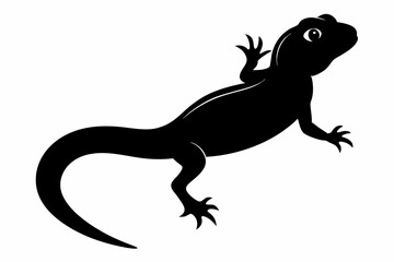 Naklejka premium Lizard vector silhouette illustration, lizard icon