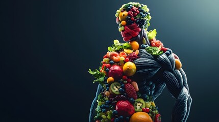Healthy Body Made of Fruit and Vegetables