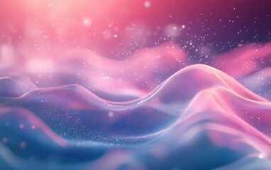 Obraz premium Abstract Pink and Blue Glittering Waves Background