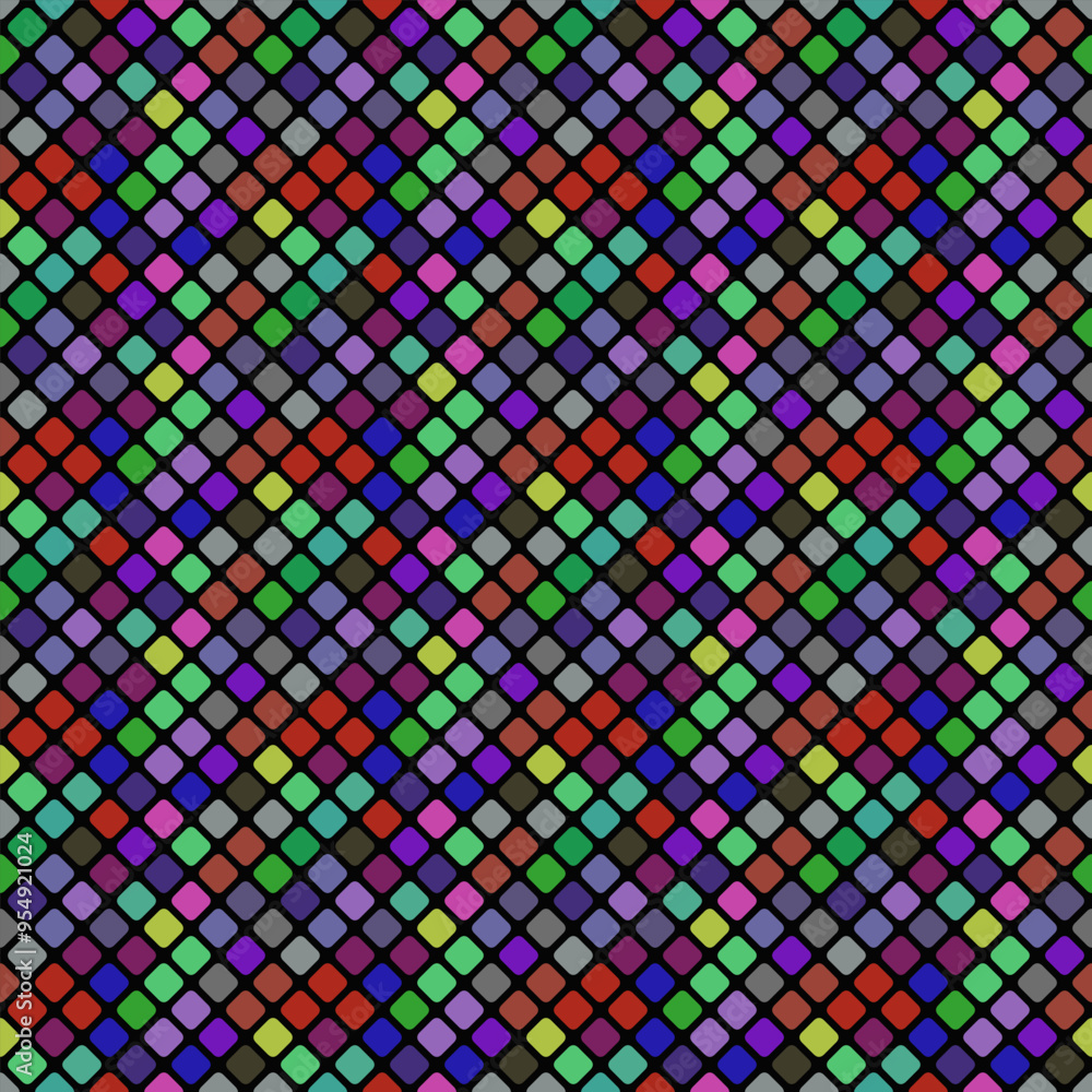Poster multicolored seamless square pattern background - geometrical abstract vector graphic design