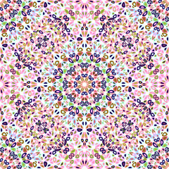 Bohemian abstract mandala garden pattern art - seamless oriental floral vector background