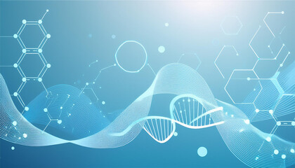 Scientific molecule background for medicine, science, technology, chemistry. DNA digital, sequence, code structure. Science concept and nano technology background. Polygon vector wireframe concept
