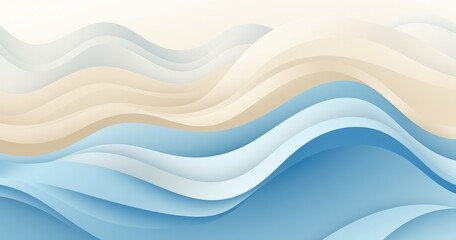A serene abstract design featuring flowing waves in soft hues of blue and beige, evoking a sense of calm and tranquility.