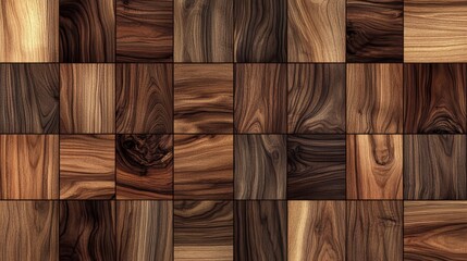 Seamless Dark Brown Wooden Texture, Walnut Wood Grain Pattern, Natural Wood Background