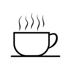 Cup of coffee icon. cup outline. hot drink. vector coffee sign and symbol. vector icon