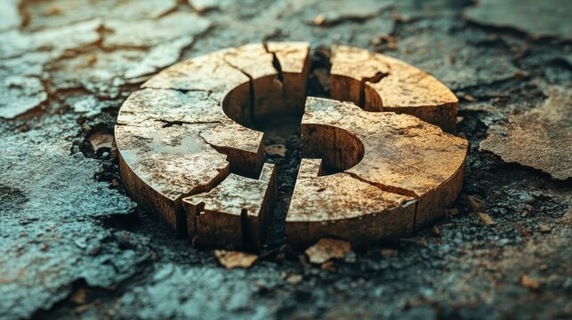 Cracked Dollar Sign on Dry, Cracked Earth Symbolizing Economic Crisis and Financial Instability