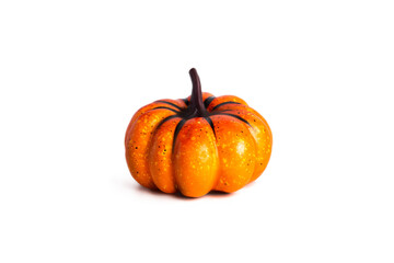 Orange pumpkin isolated on a white or transparent background close up