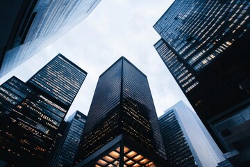 Obraz premium high rise buildings in office area , ai