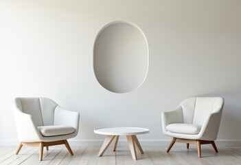 Interior Design: Hole in White Wall, Minimalist Art, Abstract Wall Decor, Contemporary Home