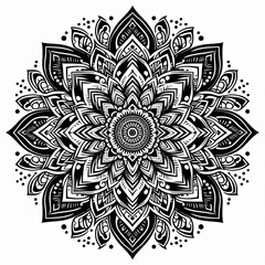 Fototapeta premium Mandala design with black and white color 