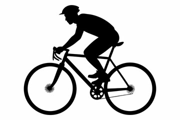 Naklejka premium silhouette of man riding bicycle, man on bicycle silhouette vector illustration, bike silhouette 