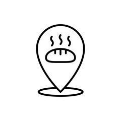 Bakery location outline icons, minimalist vector illustration ,simple transparent graphic element .Isolated on white background