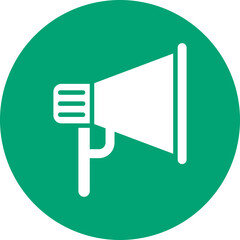 Megaphone glyph circle icon