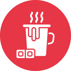 Hot Chocolate glyph circle icon