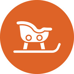 Sled glyph circle icon