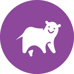 Polar Bear glyph circle icon