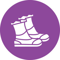 Winter Boots glyph circle icon