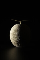 a fruit melon fresh still life dark moon black background