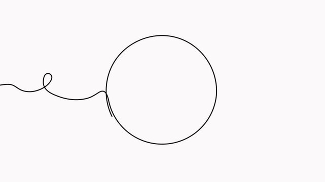 Animated circle continuous one line drawn. Abstract round frame linear symbol animation.