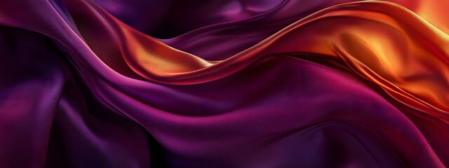 Obraz premium An abstract composition of vibrant colors and shapes, capturing the fluidity and elegance of silk fabric in motion