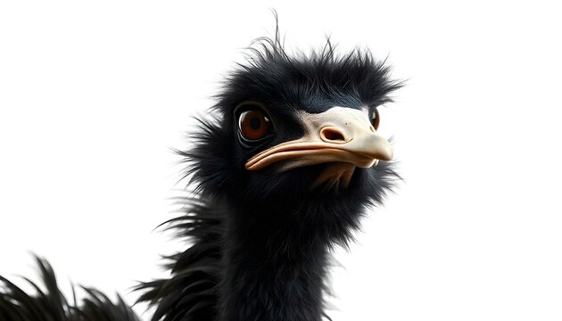 recommend clip art: Emu face isolated on white background