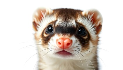 Fototapeta premium Ferret face isolated on a white background