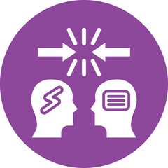 Conflict Resolution glyph circle icon