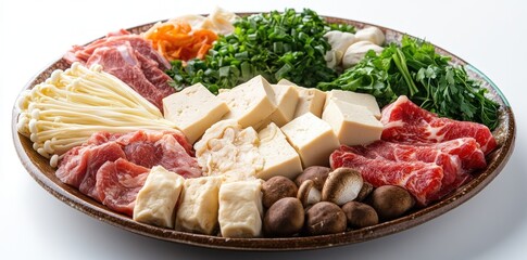 Raw Ingredients for a Japanese Hot Pot Meal