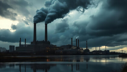 Evening at the Industrial Power Plant