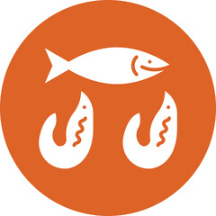 Seafood Section glyph circle icon
