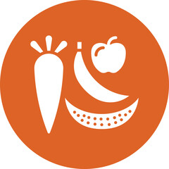 Fruits & Vegetables glyph circle icon