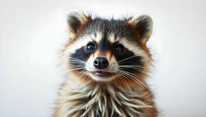 Obraz premium Raccoon face isolated on a white background