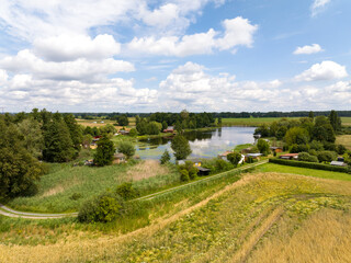 Elbe landscape on the Elbe river near Lutherstadt Wittenberg