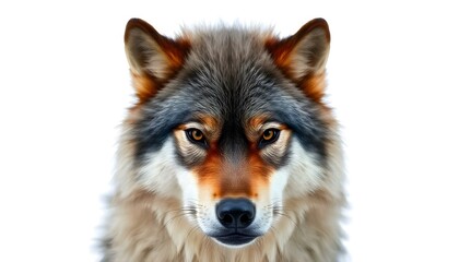 Obraz premium Wolf face isolated on white background