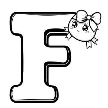 recommend clip art: kawaii-style letter "F" with a rounded, friendly shape