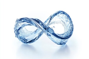 Twisted water splash isolated on white background , ai