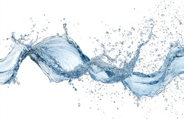 Twisted water splash isolated on white background , ai