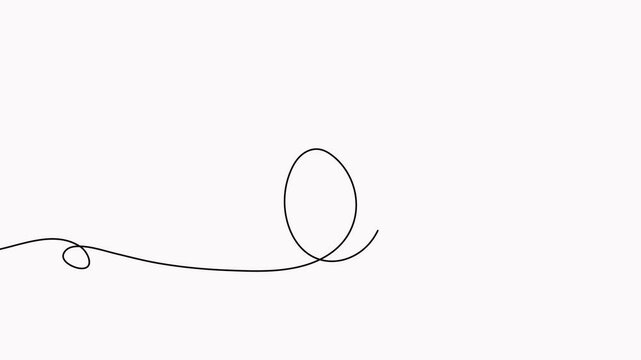 Animated egg continuous one line drawing. Easter egg linear symbol animation.