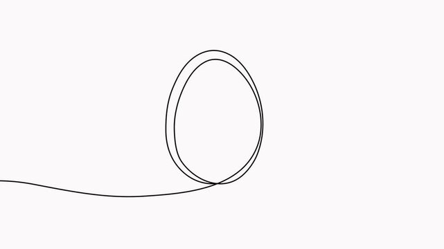 Animated egg continuous one line drawing. Easter egg linear symbol animation.