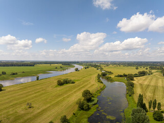 Naklejka premium Elbe landscape on the Elbe river near Lutherstadt Wittenberg