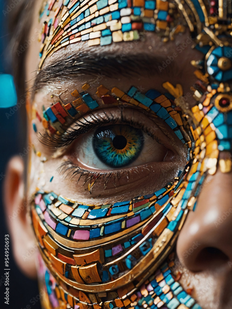 Poster a close-up illustration with an emphasis on fine details and a shallow depth of field, where the sub